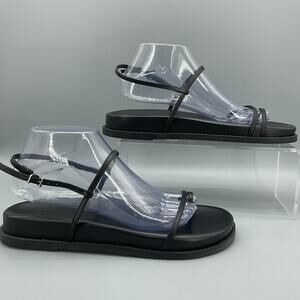 NEW Schutz Women’s Azzy Sporty Round Toe Flat Sandals Black Size 9.5B